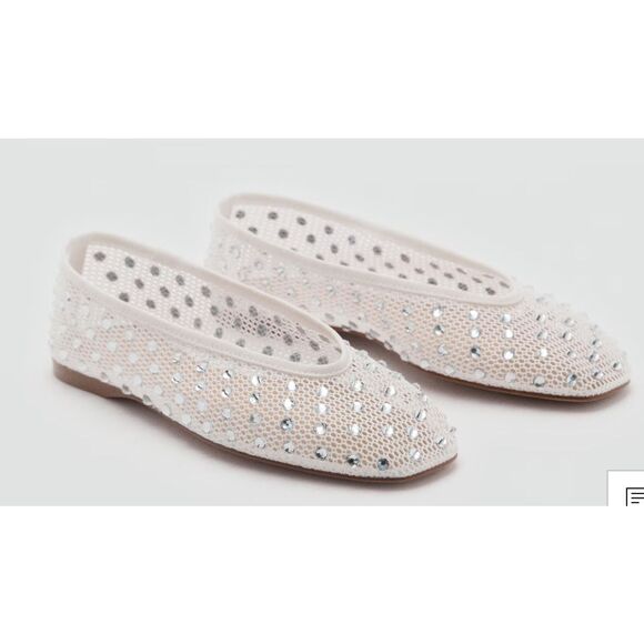 EUC MESH RHINESTONE BALLET FLATS $90 Sz 41/ US 10.5 - Picture 1 of 7